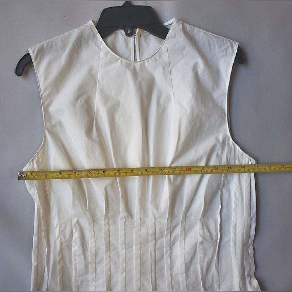 NWT$1,280 Khaite Westin Pintucked Seamed Cotton Poplin Top Sz 10 M - Picture 9 of 16